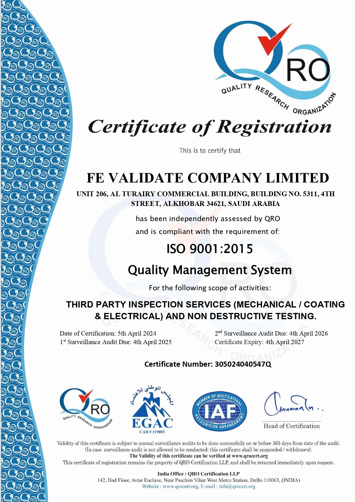 certificate 2015